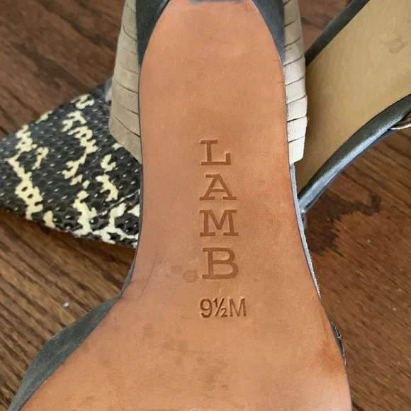 L.A.M.B. (Gwen Stefani) Snakeskin Pattern Pointed Toe Leather 9.5M D’orsay Heels - Picture 12 of 16